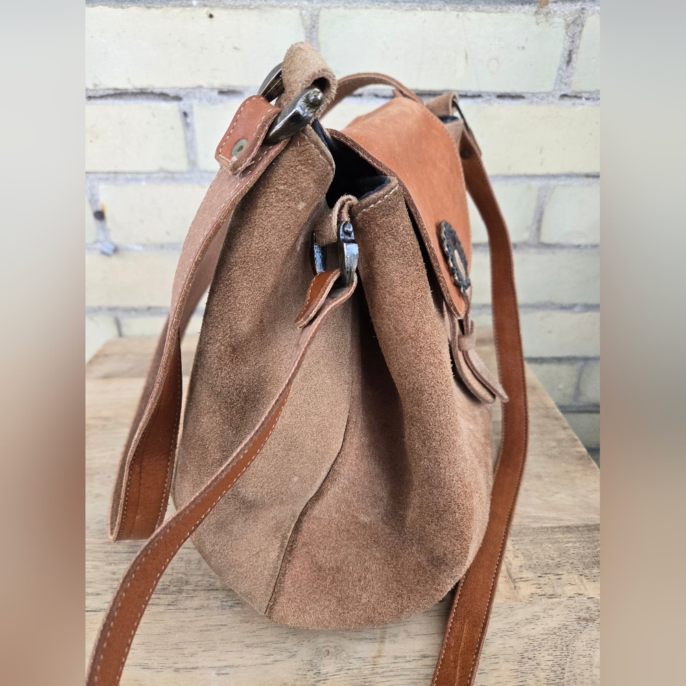Vintage Hand Crafted Suede Bag - Picture 7 of 16